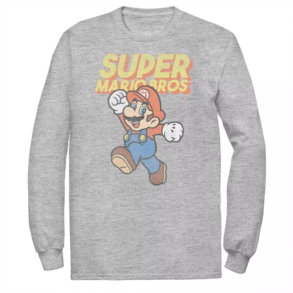 Big & Tall Nintendo Super Mario Retro Jump Tee, Men's, Size: 3XL Tall, Athletic Grey Product Image