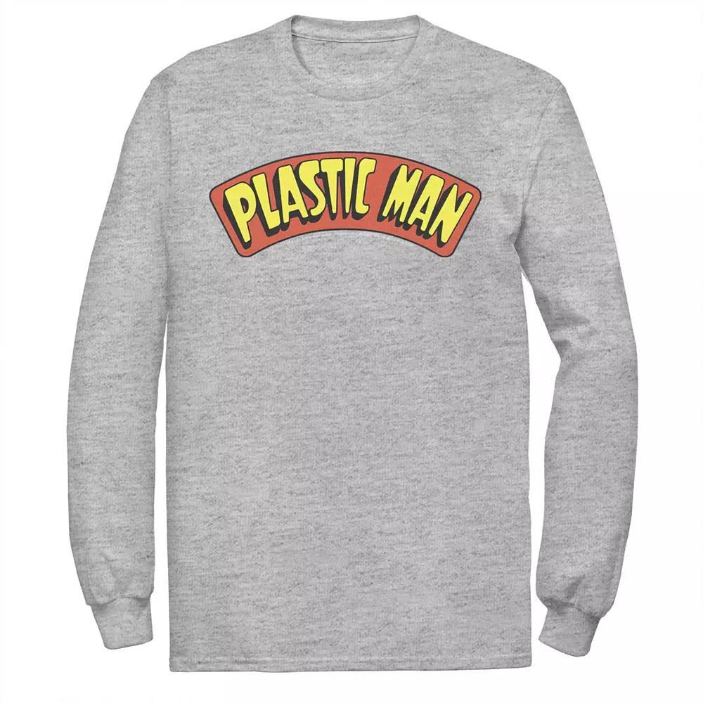 Men's DC Comics Plastic Man Text Logo Poster Tee, Size: XL, Athletic Grey Product Image