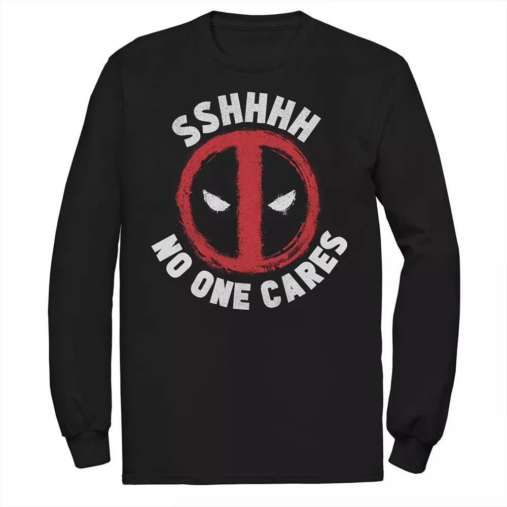Men's Deadpool No One Cares Logo Tee, Size: Large, Black Product Image