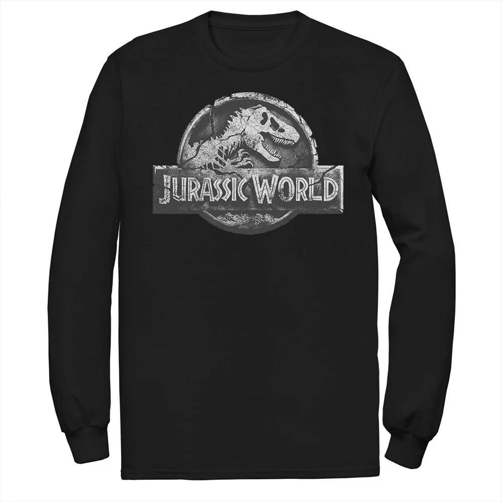 Men's Jurassic Park Beige Flat Movie Logo Tee, Size: Small, Blue Product Image