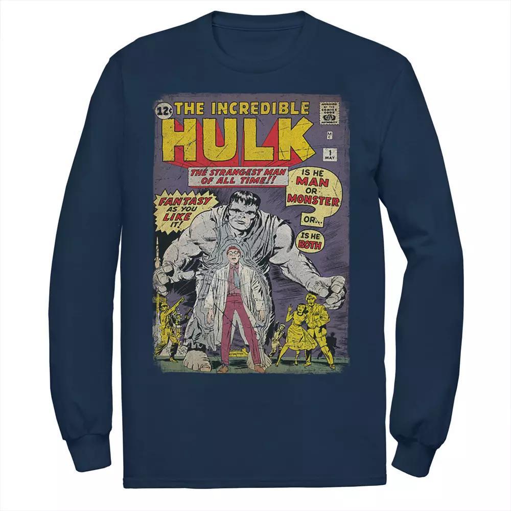 Mens Marvel The Incredible Hulk Classic Retro Comic Book Tee Blue Product Image