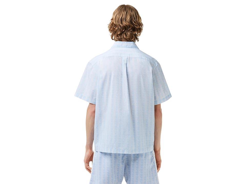 Lacoste Short Sleeve Relaxed Fit Monogram Woven Shirt (Phoenix /Flour) Men's Jacket Product Image