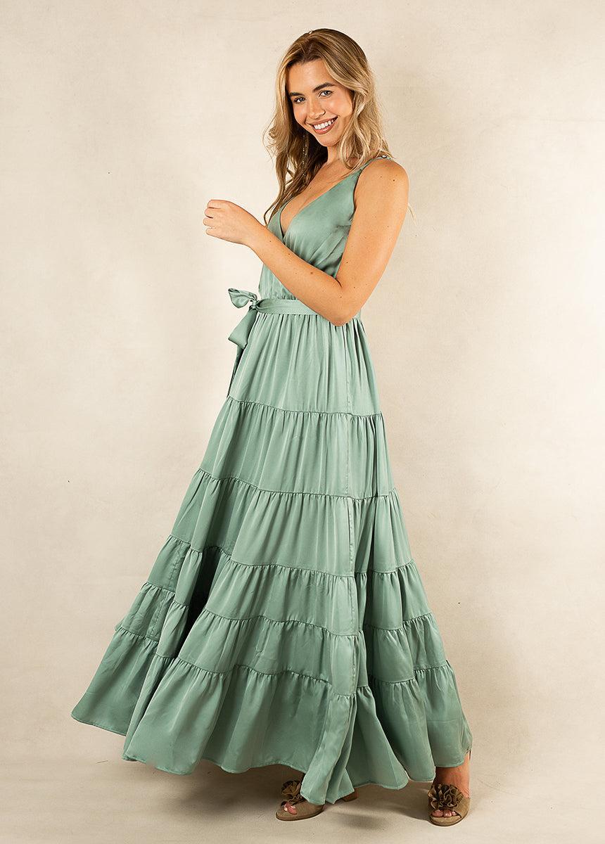 Zayla Bridesmaid Dress in Seaglass Female Product Image