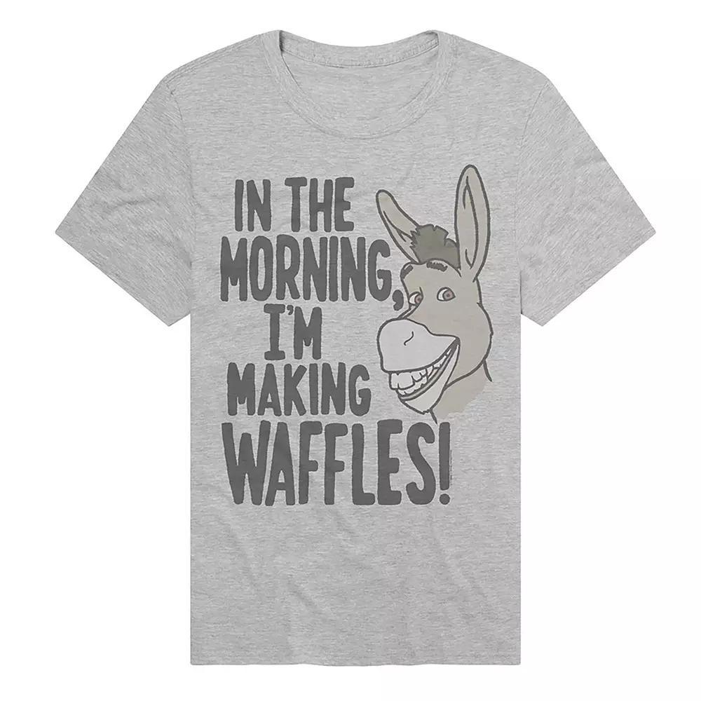 Men's Shrek Waffles Graphic Tee, Size: Large, Athletic Grey Product Image