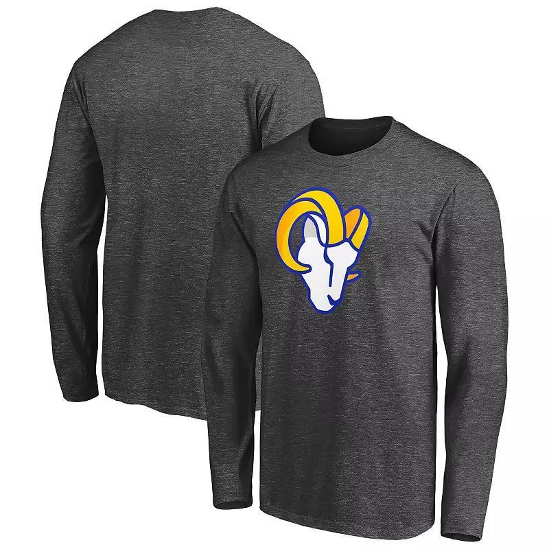 Men's Fanatics Branded Heathered Charcoal Los Angeles Rams Big & Tall Primary Logo Long Sleeve T-Shirt, Size: 1XB Product Image