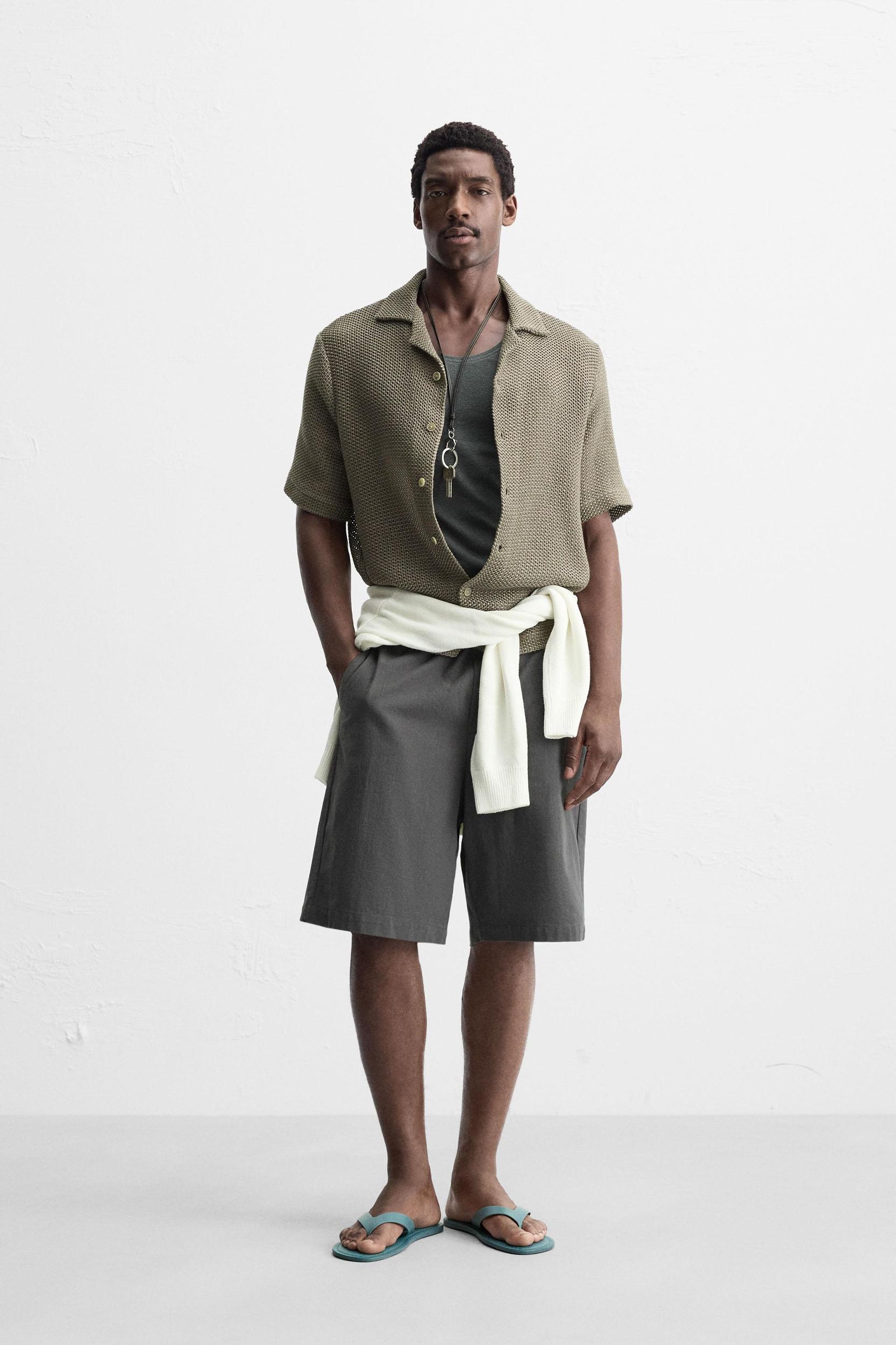 OPEN WEAVE TEXTURED SHIRT Product Image