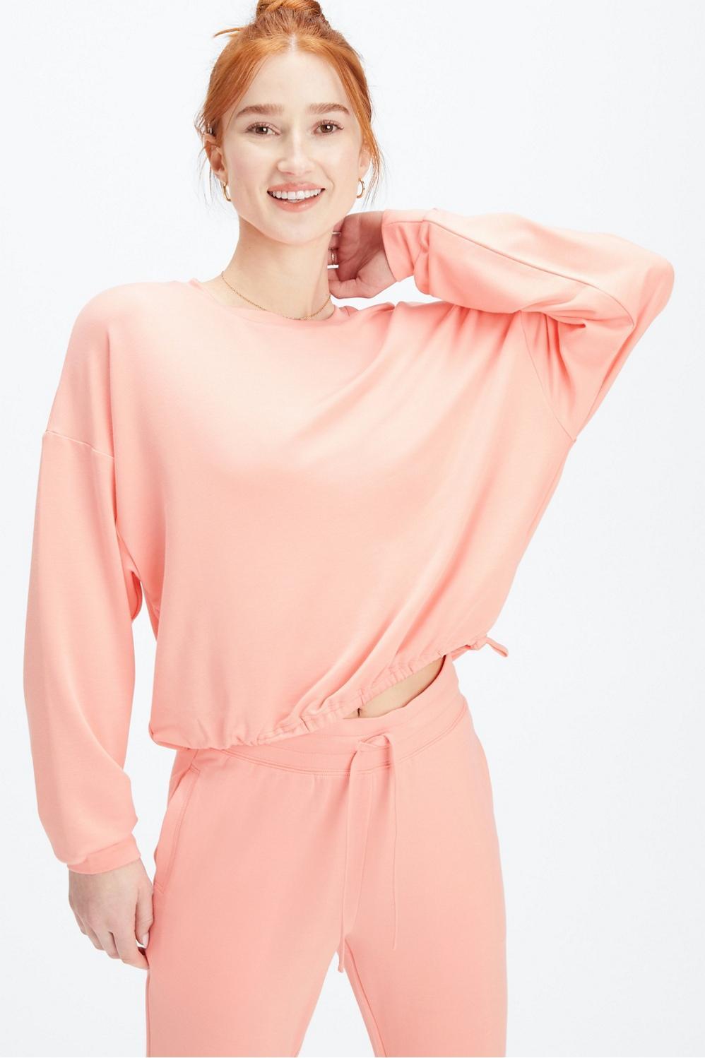 Fabletics Luxe Cinched Pullover Womens pink Size XL Product Image