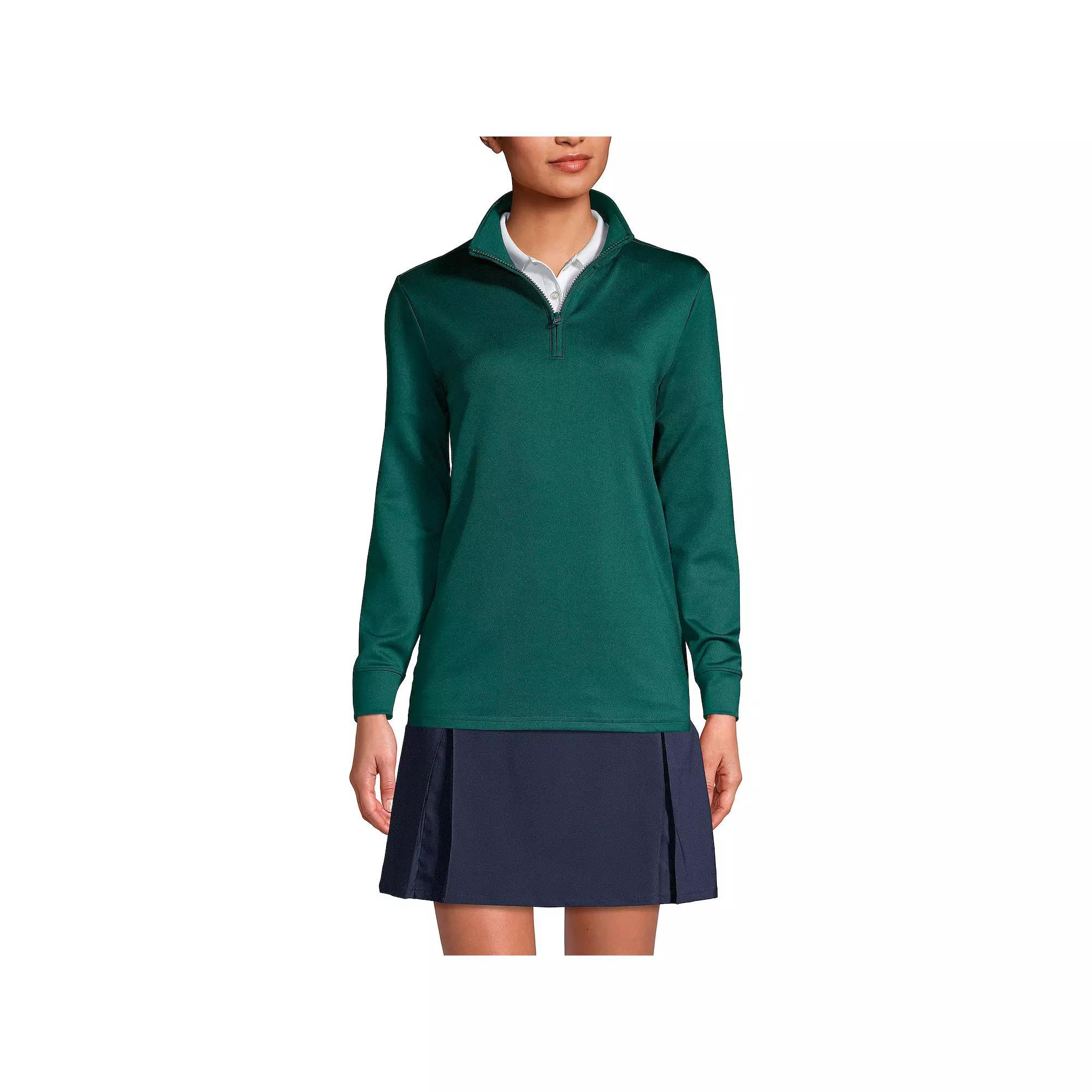 Womens Lands End Quarter Zip Pullover Blue Product Image