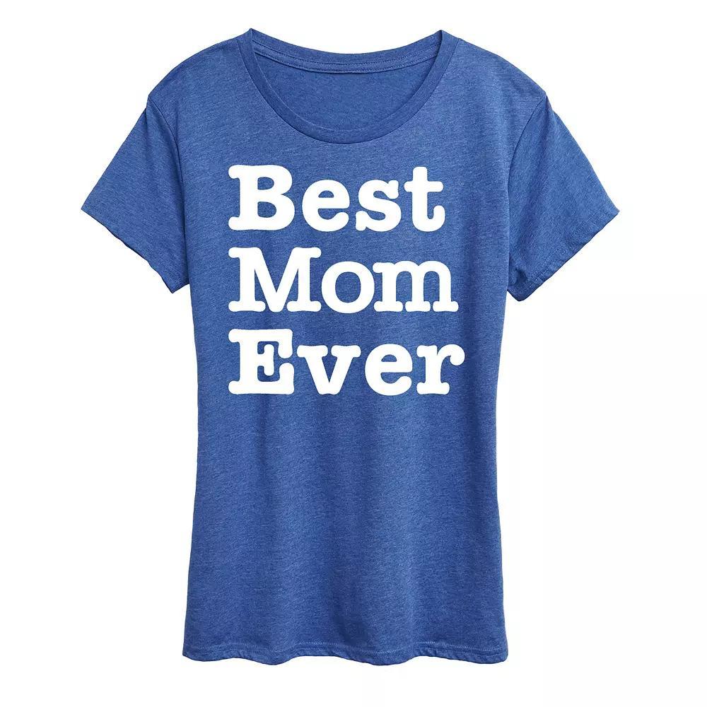 Womens Best Mom Ever Graphic Tee Grey Dark Red Product Image