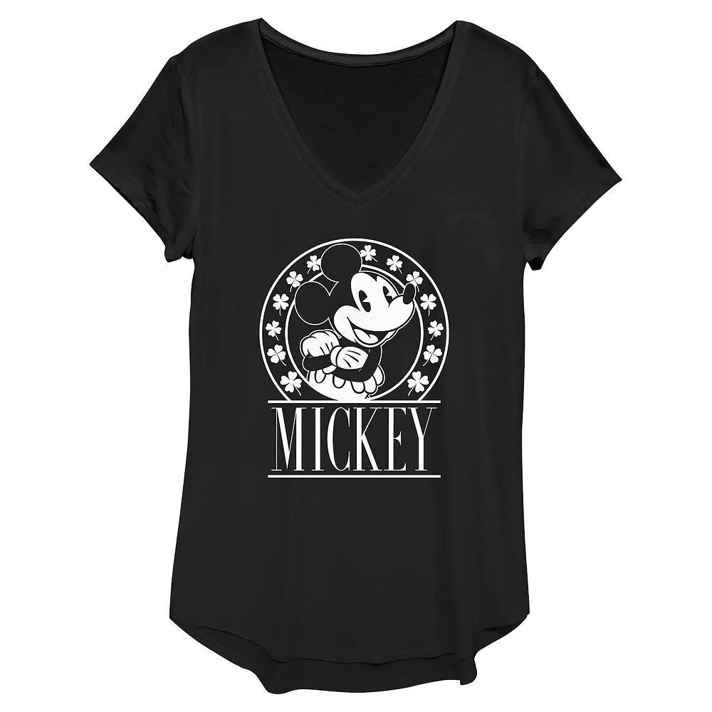 Disney's Mickey Mouse Lucky Stamp Women's Graphic Tee, Size: XS, Black Product Image