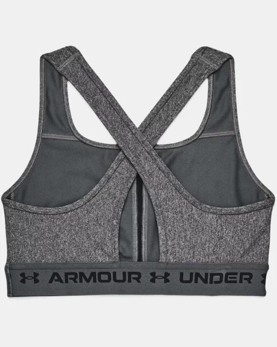 Under Armour Womens Armour Mid Crossback Heather Scoop Neck Sports Bra Product Image