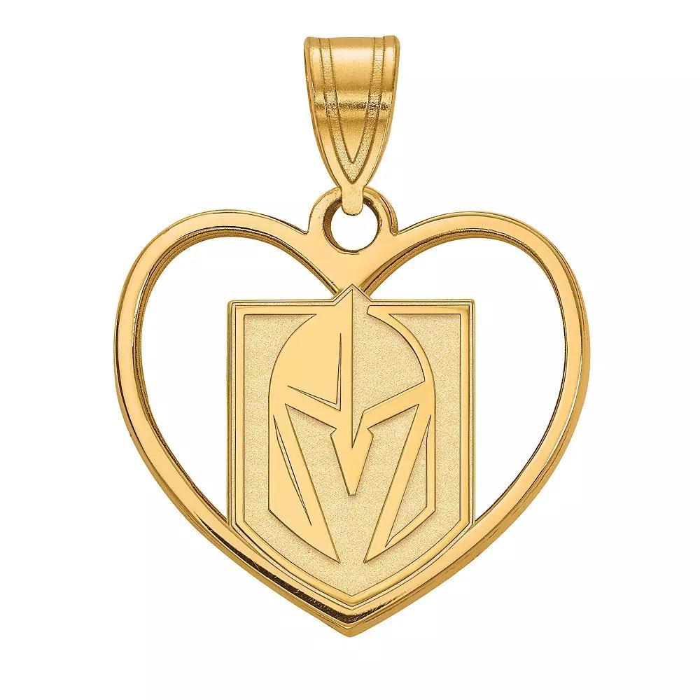 LogoArt Sterling Silver Las Vegas Golden Knights Heart Pendant, Women's, Size: 18 mm, Gold Over Sterling Product Image