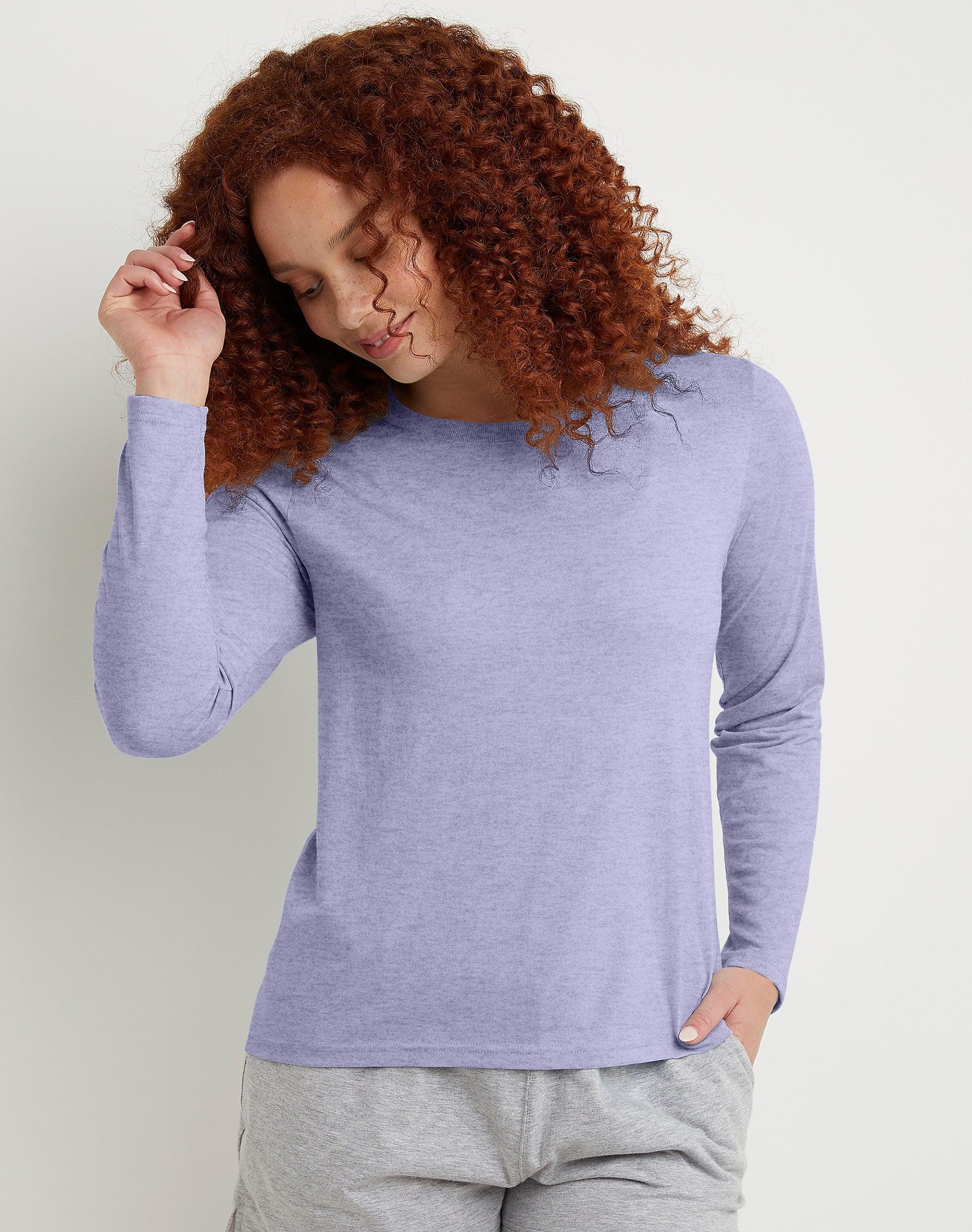 Hanes Originals Womens Tri-Blend Long-Sleeve T-Shirt Black XL Product Image