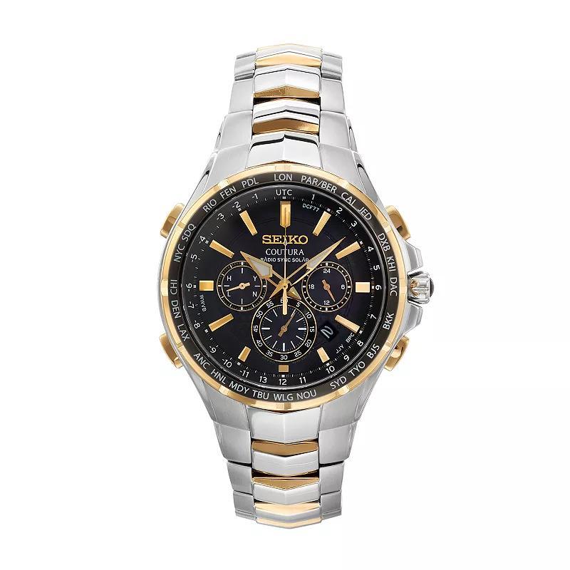 Seiko Mens Coutura Stainless Steel Solar Chronograph Watch - SSG009, Silver Tone Product Image