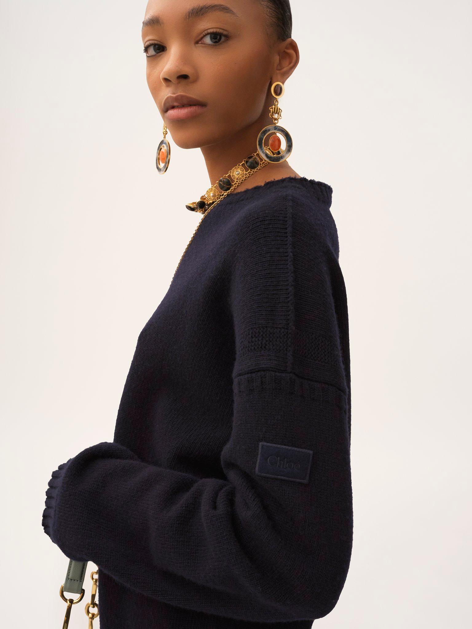 Logo sweater in a wool & cashmere knit Product Image