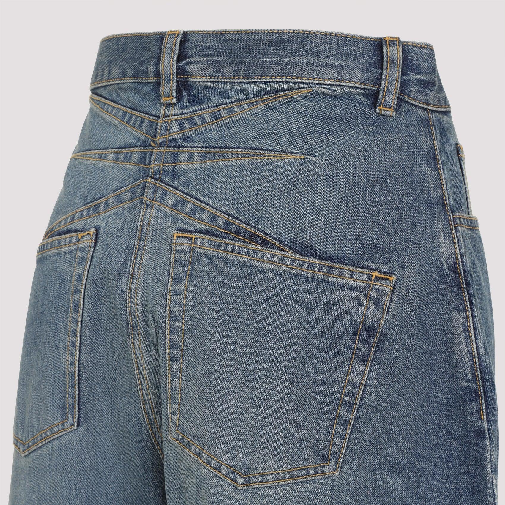 ALAÏA Barrel Leg Jeans In Blue Product Image