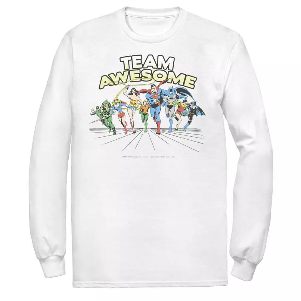 Men's DC Comics Justice League Team Awesome Group Tee, Size: XXL, White Product Image