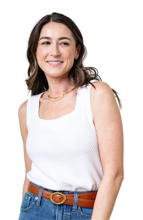 Hope & Henry Women's Organic Scoop Neck Sweater Tank in White Diamond at Nordstrom, Size Large Product Image