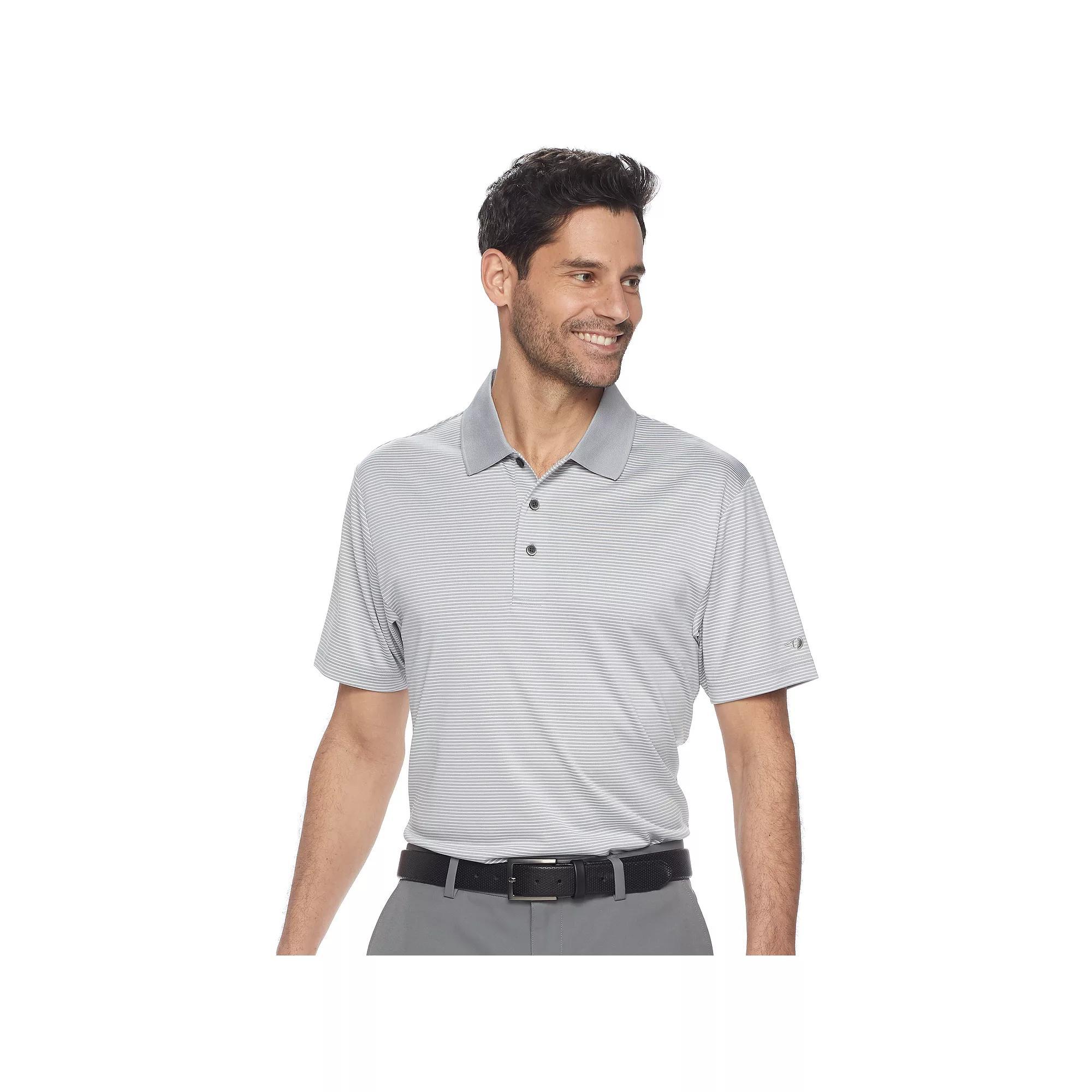 Men's Grand Slam Off Course Championship Striped Golf Polo, Size: Small, Sleet Product Image