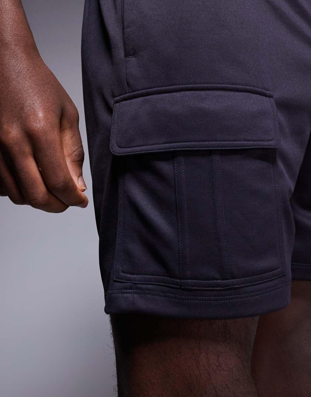 4505 poly tricot training cargo shorts in charcoal Product Image