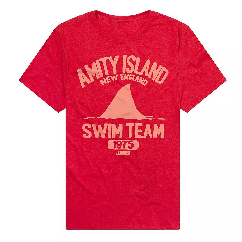 Men's Jaws Amnity Island Swim Team T-Shirt, Size: XXL, Red Product Image