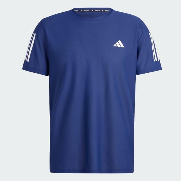 Mens adidas Own The Run Short Sleeve Tee Aurora Red Product Image