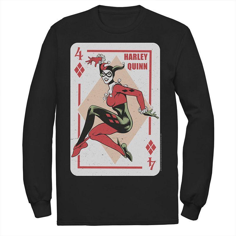 Men's DC Comics Harley Quinn Playing Card Tee, Size: XXL, Blue Product Image