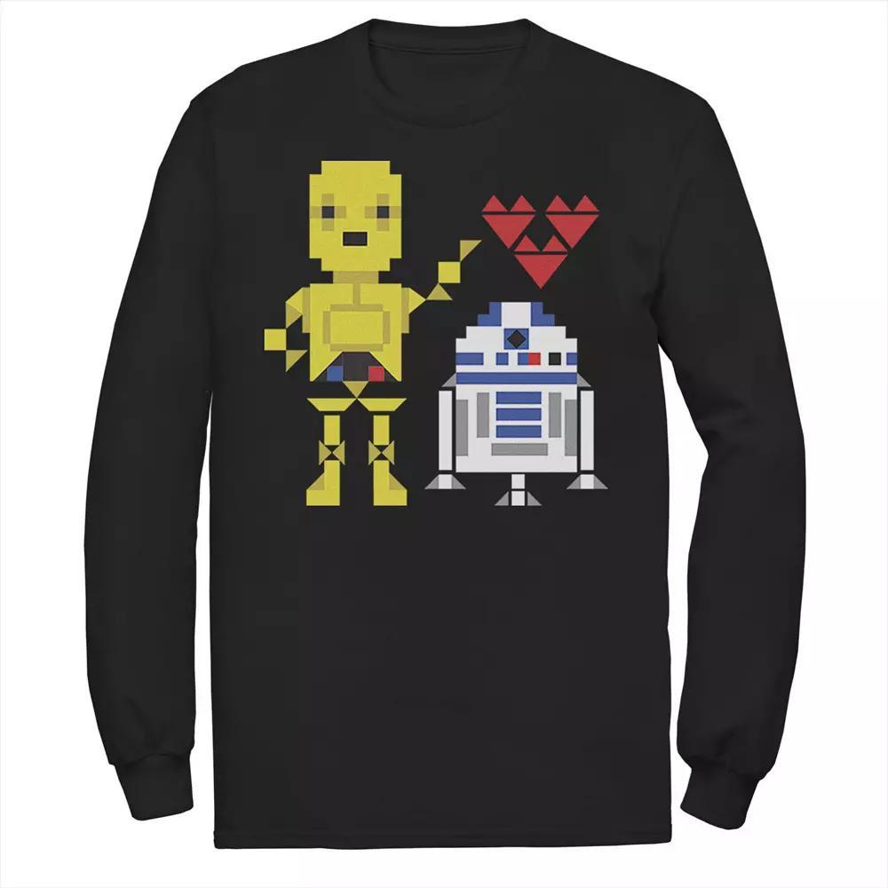 Men's Star Wars C-3PO R2-D2 Droid Love Valentine's Tee, Size: Small, Black Product Image