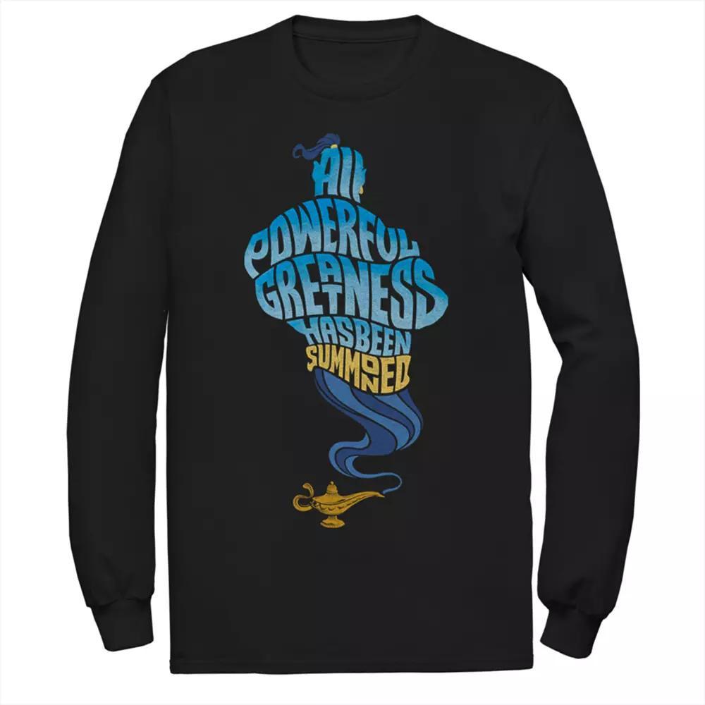 Disney's Aladdin Men's All Powerful Genie Long Sleeve Graphic Tee, Size: Large, Black Product Image