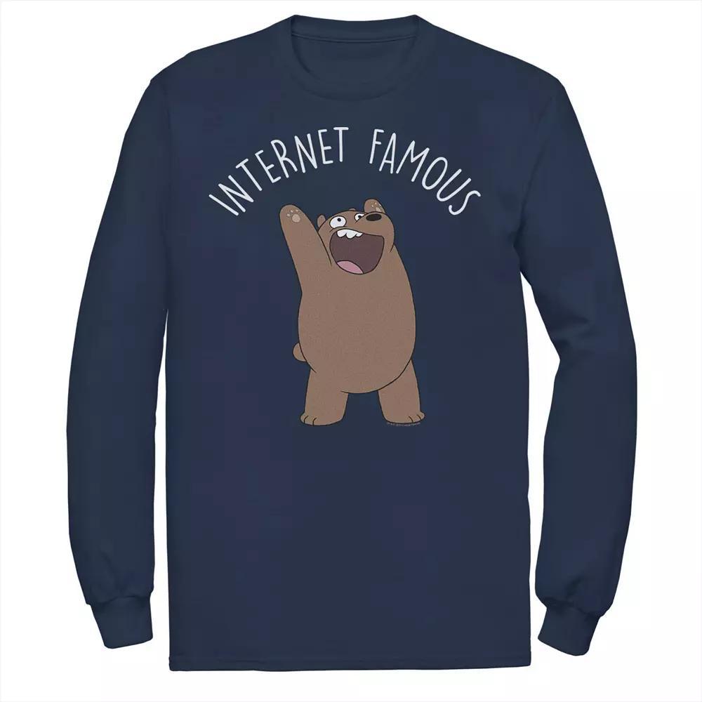 Men's CN We Bare Bears Internet Famous Long Sleeve Tee, Size: Small, Black Product Image