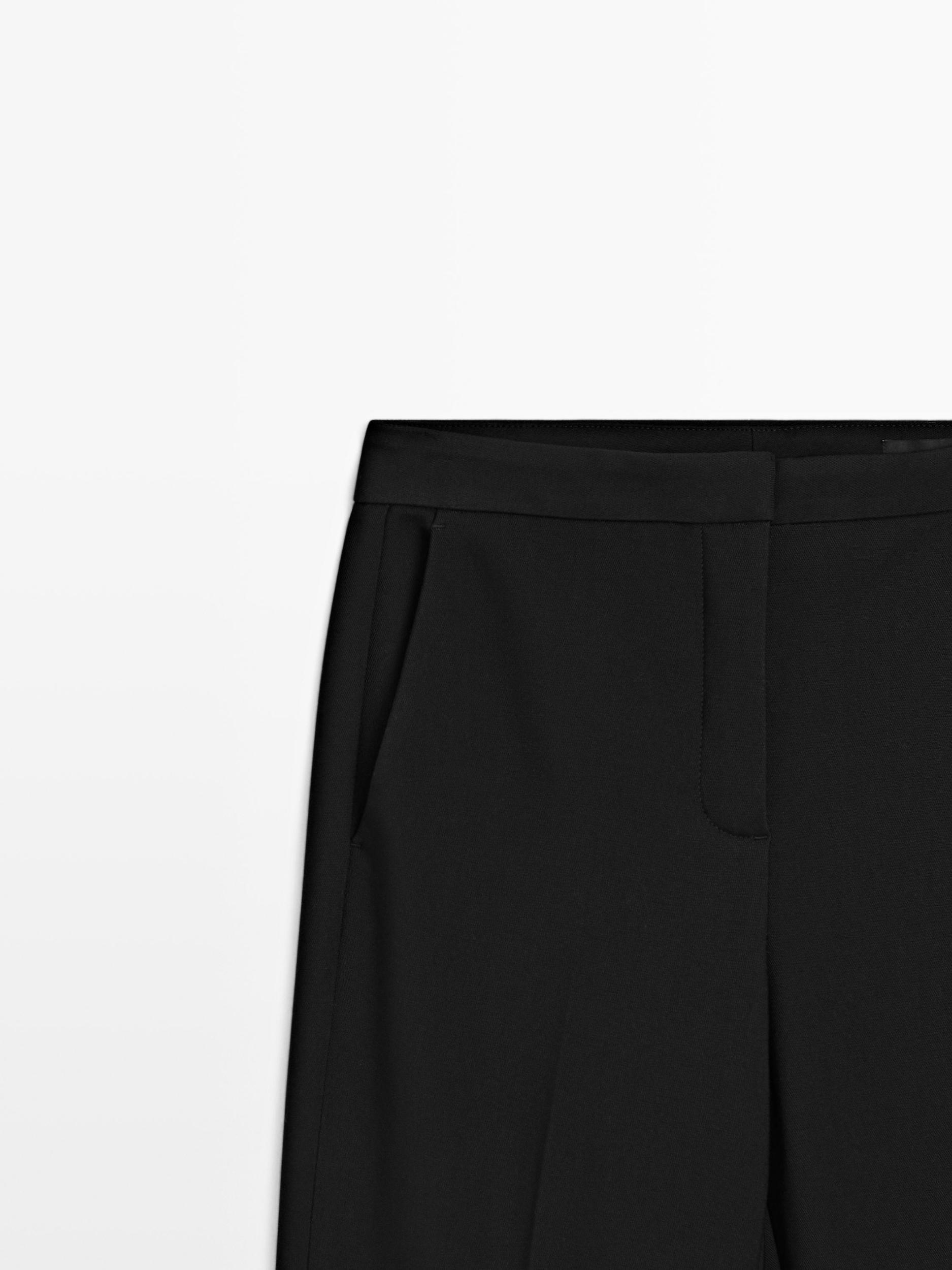 Crepe cigarette fit trousers Product Image