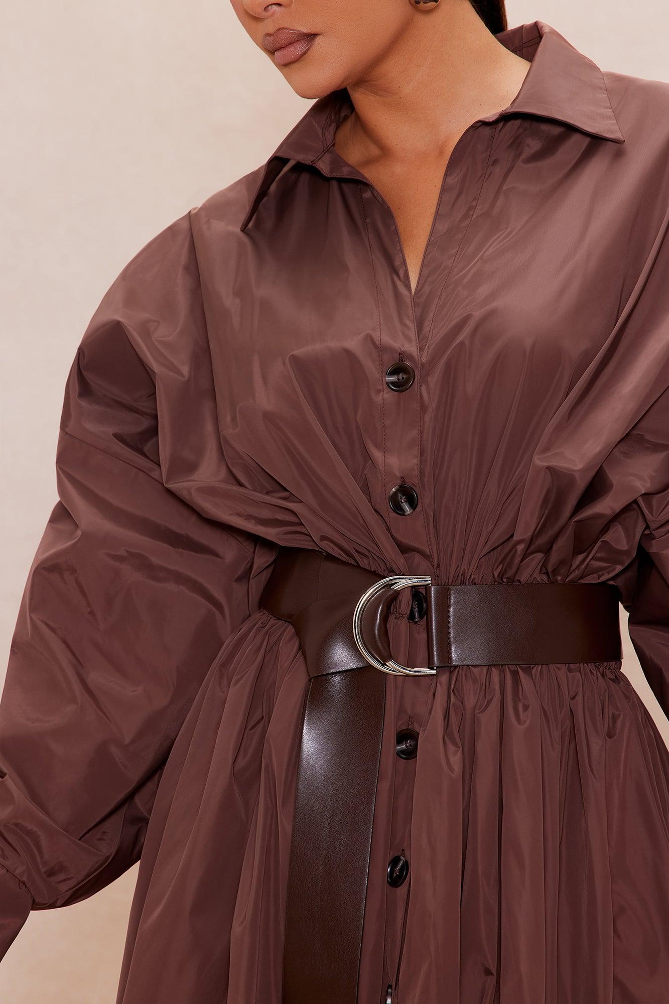 Janelle Belted Trench Coat - Brown Product Image