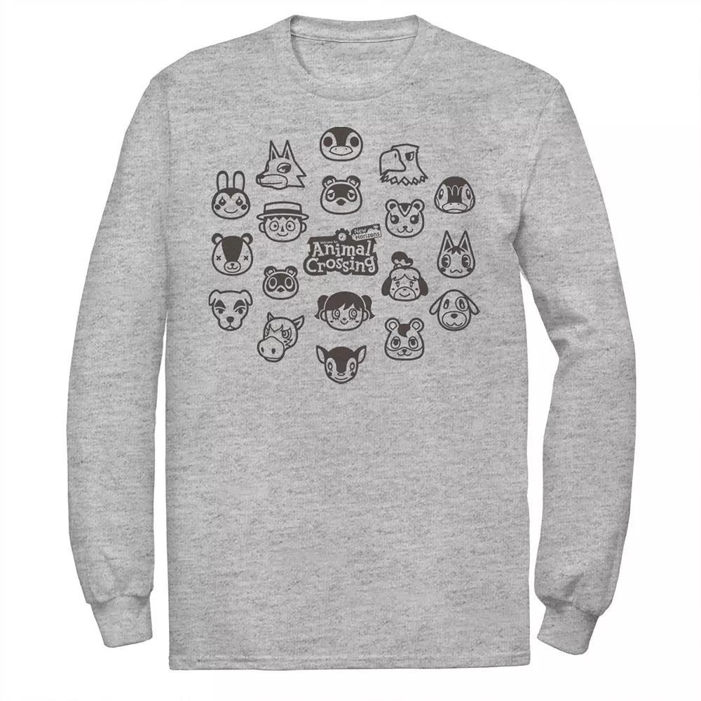 Men's Animal Crossing New Horizons Group Shot Villagers Tee, Size: XXL, Athletic Grey Product Image