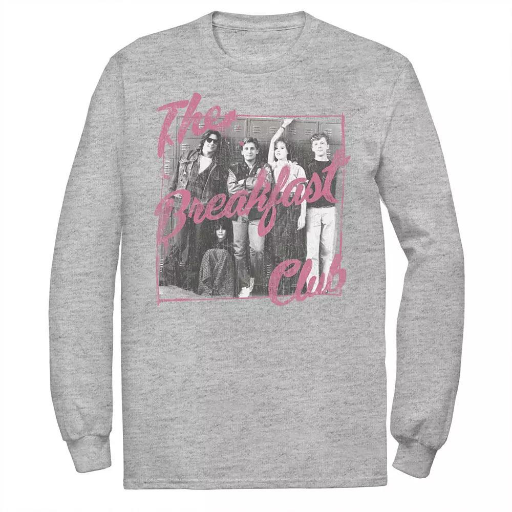 Men's Breakfast Club Pink Text Group Photograph Tee, Size: Large, Athletic Grey Product Image