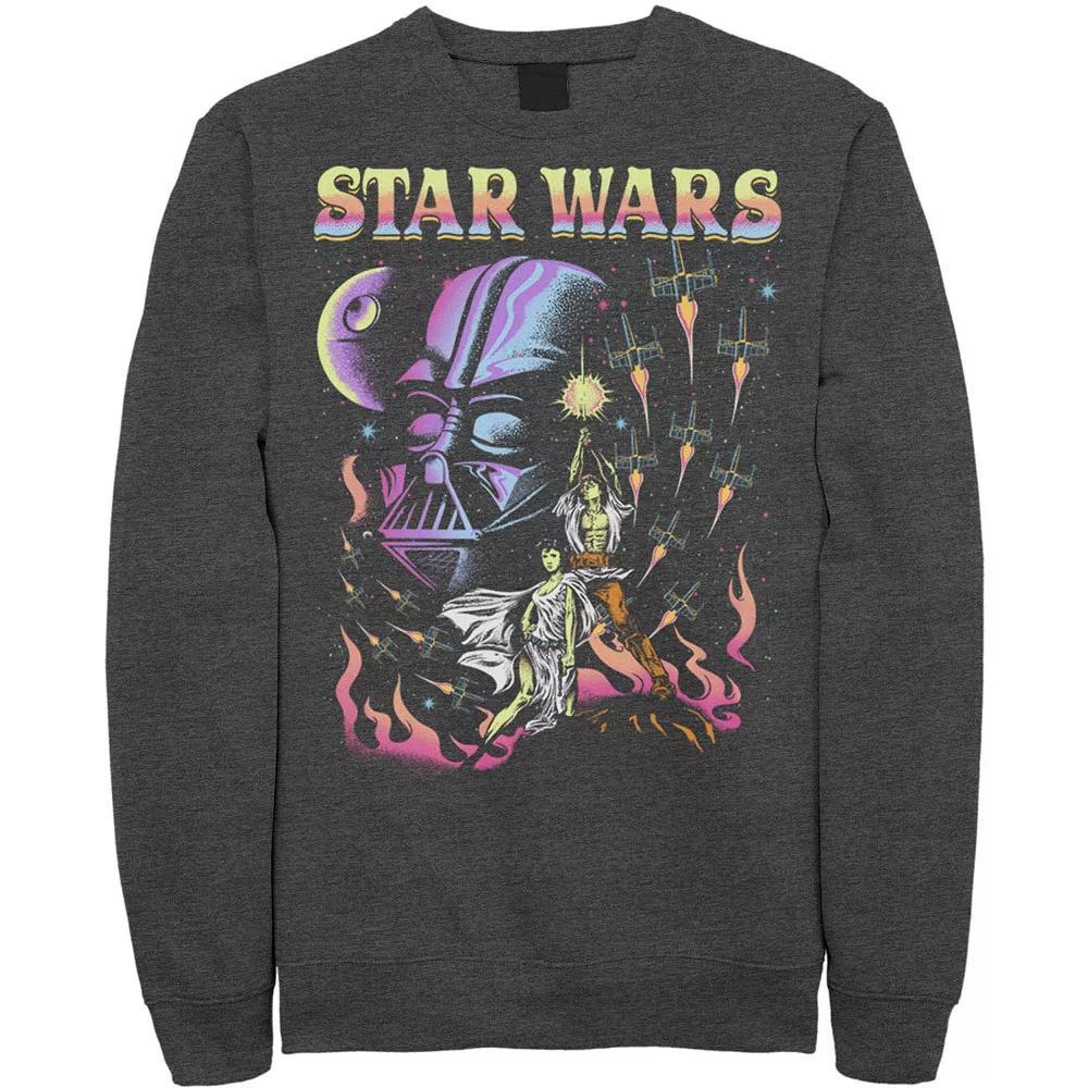 Men's Star Wars Retro Blacklight Colors Poster Sweatshirt, Size: 3XL, Kelly Product Image
