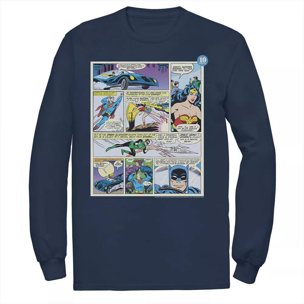Men's Justice League Comic Pane Tee, Size: XXL, Blue Product Image
