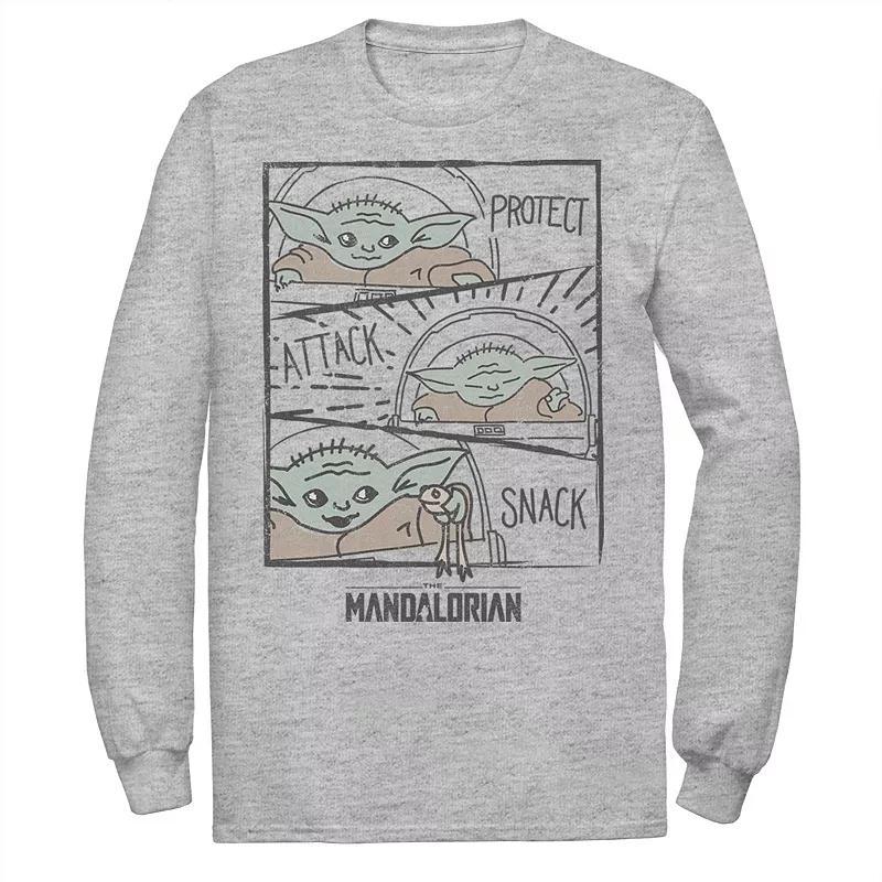 Men's Star Wars The Mandalorian The Child Protect Attack Snack Tee, Size: Medium, White Product Image