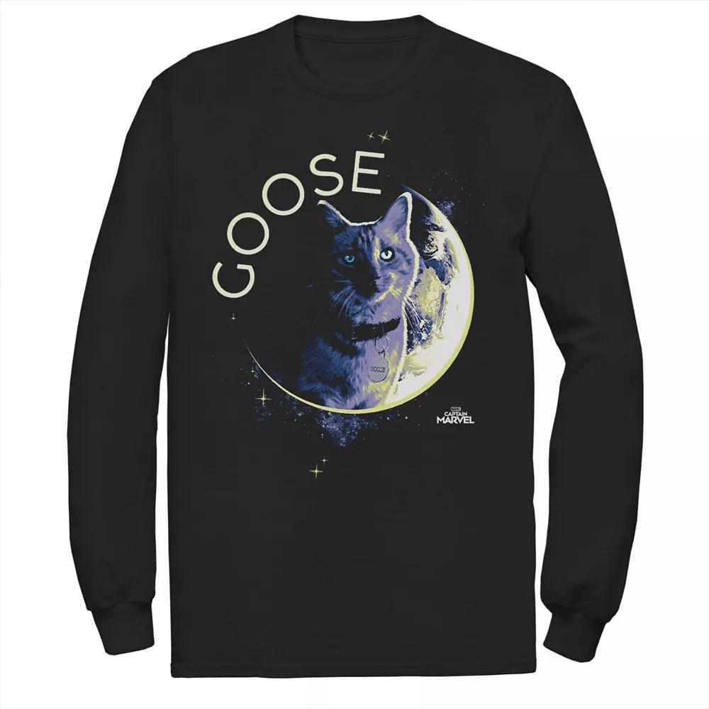 Men's Marvel Captain Marvel Goose Space Planet Portrait Tee, Size: Small, Black Product Image