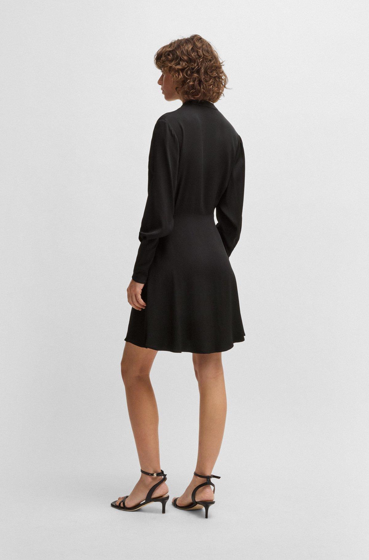 Wrap-front dress with stand collar Product Image