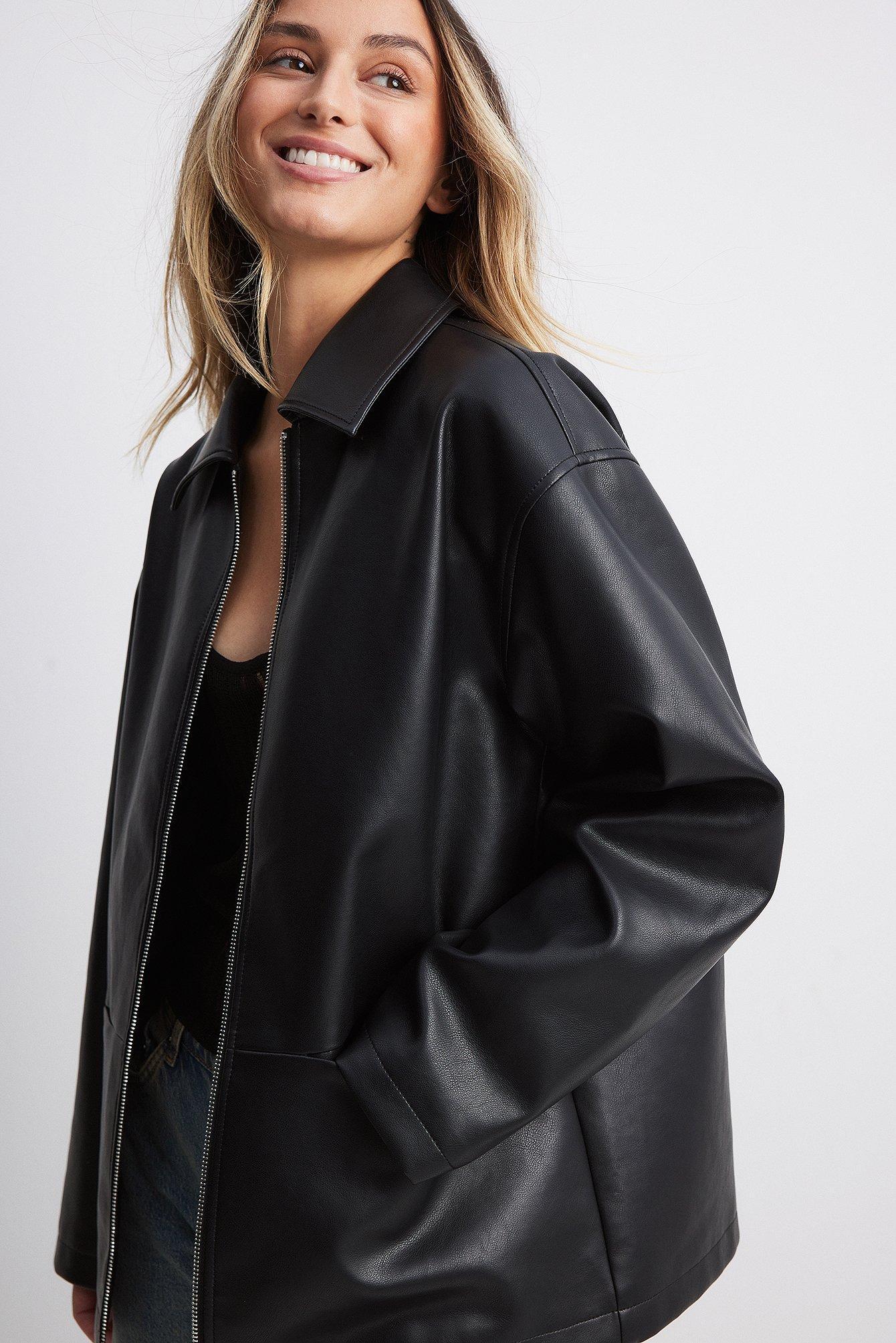 Zip Detail Pu Jacket Product Image