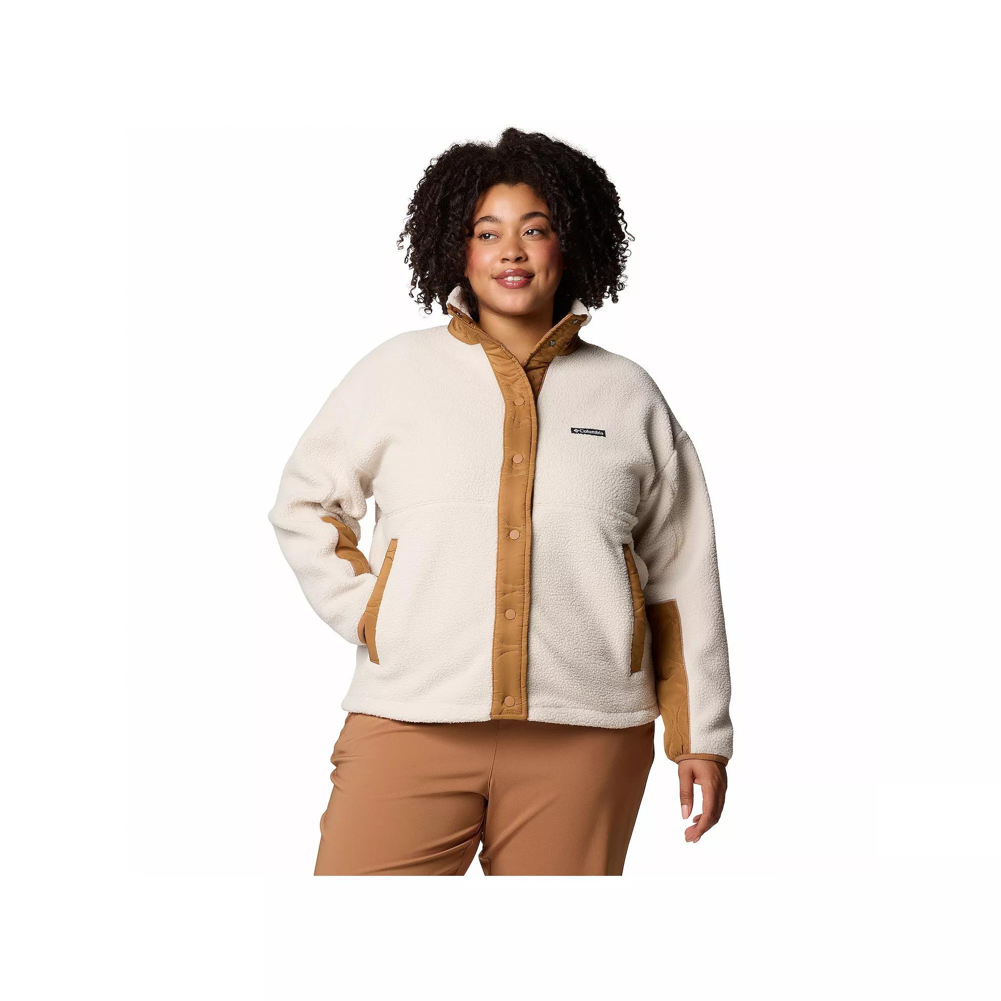 Plus Size Columbia Cloud Point Snap Fleece, Women's, Size: 2XL, Stone Green Product Image