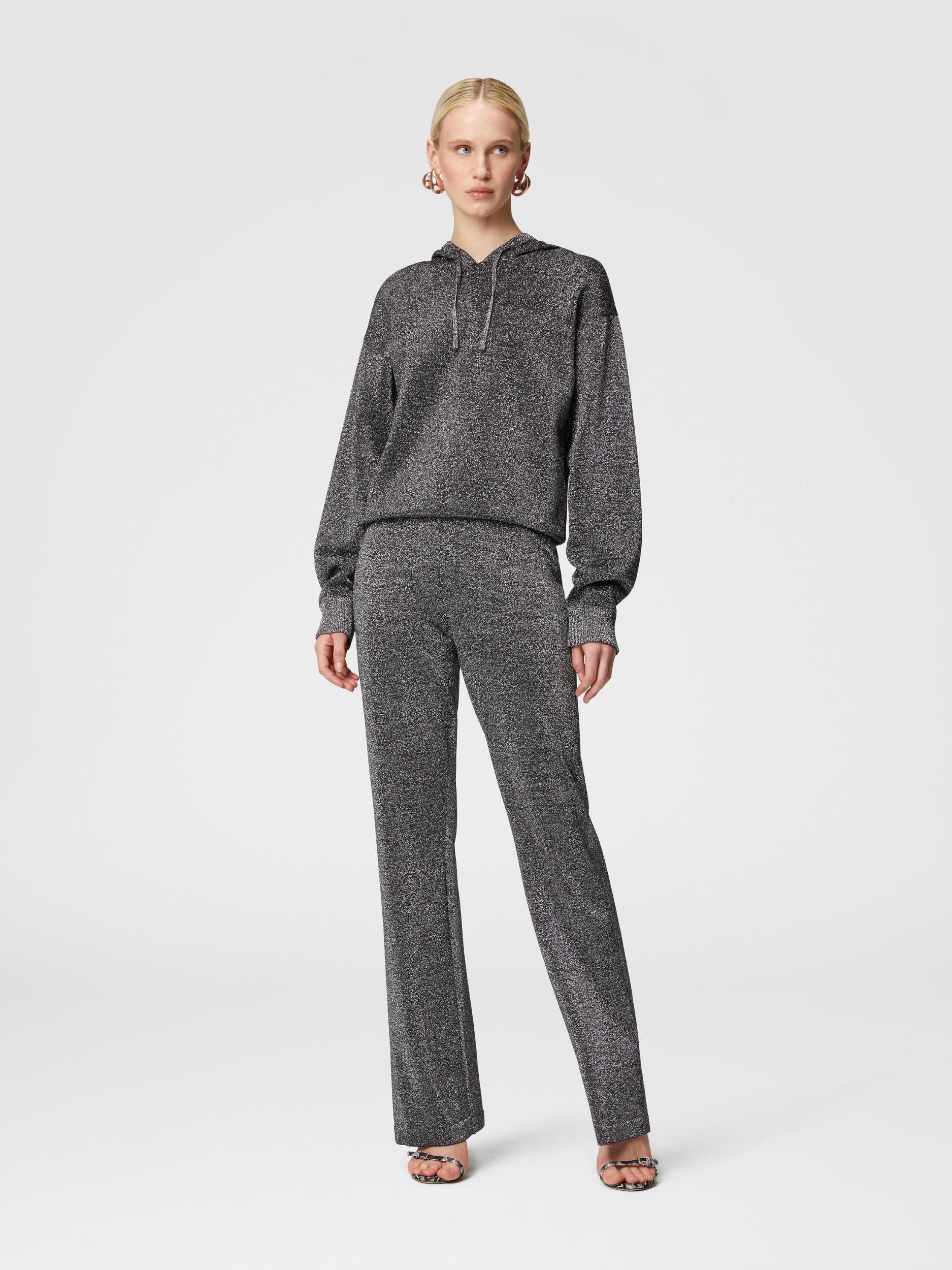 Glitter effect viscose hoodie Product Image