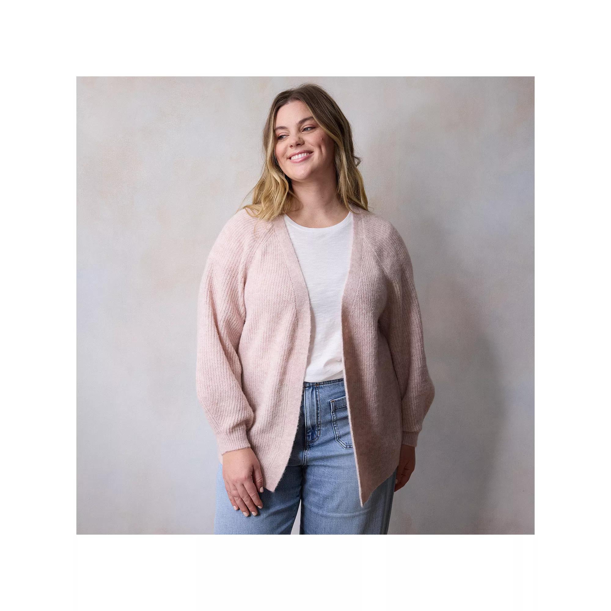 Plus Size LC Lauren Conrad Knitted Sweater, Womens Product Image