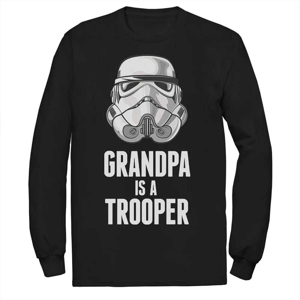 Men's Star Wars Stormtrooper Grandpa Is A Trooper Long Sleeve Graphic Tee, Size: 4XL, Black Product Image