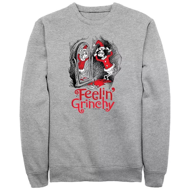 Men's Dr. Seuss Feeling Grinchy Graphic Fleece, Size: XL Tall, Athletic Grey Product Image