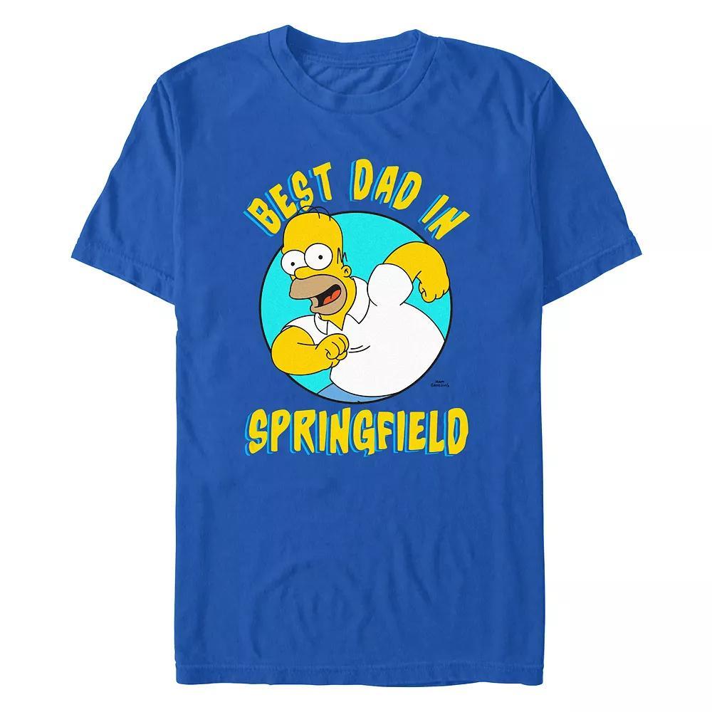 Men's The Simpons Homer Best Dad In Springfield Graphic Tee, Size: Large, Royal Product Image