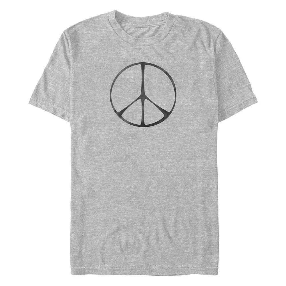 Big & Tall Peace Sign Graphic Tee, Men's, Size: 4XL, Athletic Grey Product Image