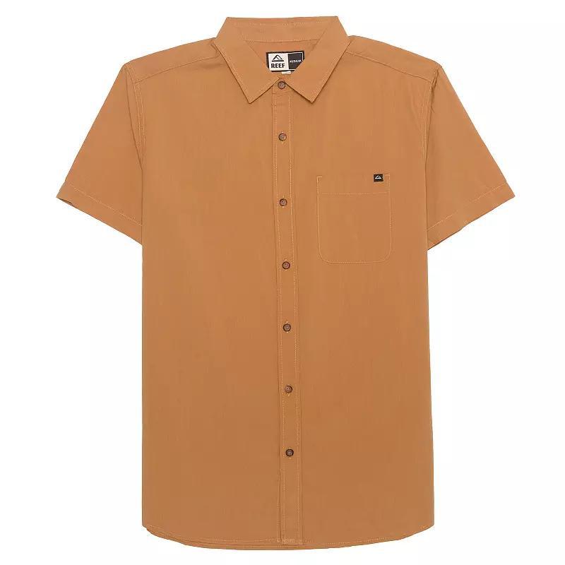 Men's REEF Collins Woven Shirt, Size: XXL, Brown Product Image