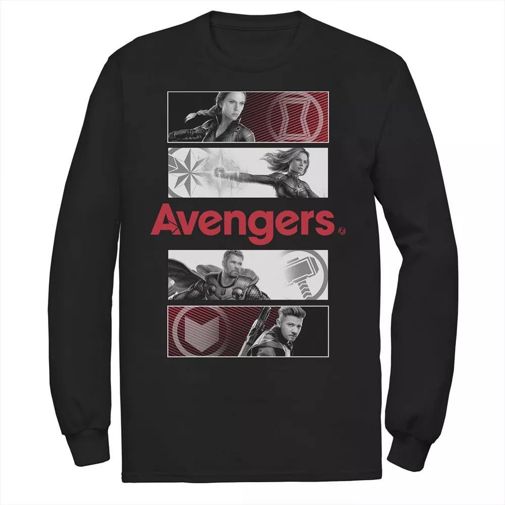 Men's Marvel Avengers Endgame Hero Stack Long Sleeve Graphic Tee, Size: Medium, Black Product Image
