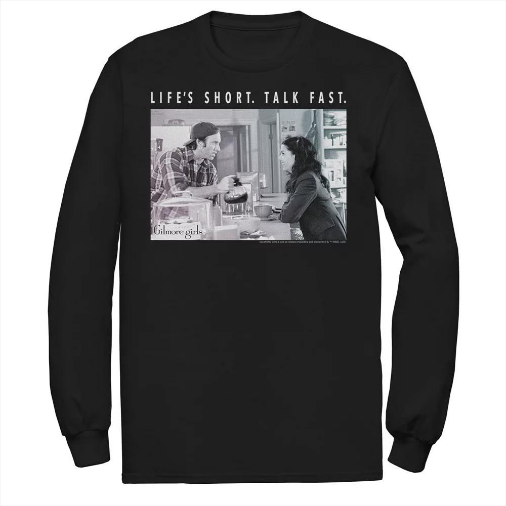 Men's Gilmore Girls Luke And Lorelai Life's Short Talk Fast Tee, Size: Small, Black Product Image